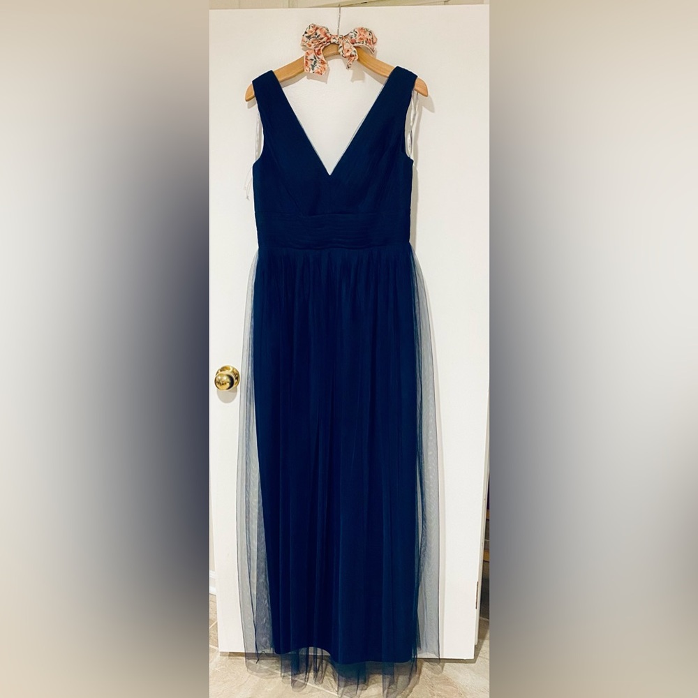 Monique Lhuillier Midnight Blue Formal Ball Gown Dress / Bridesmaid Dress